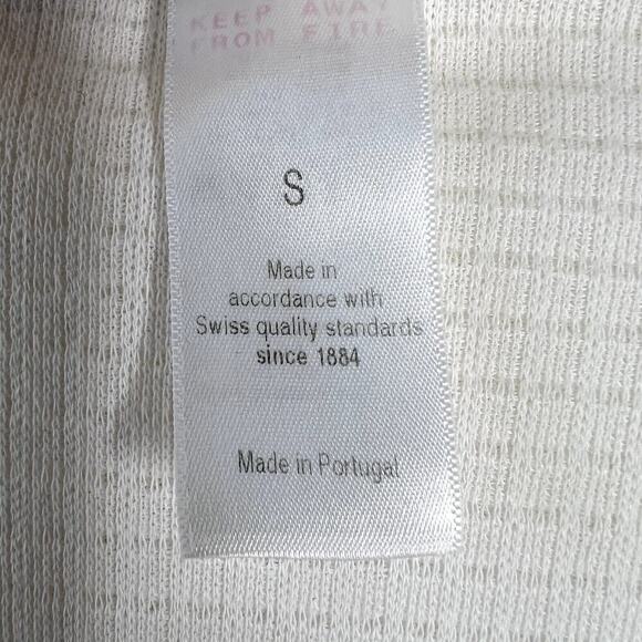 Hanro 100% Cotton Waffle Bath Robe White Women's SMALL Belted Tie Waist - Picture 3 of 9